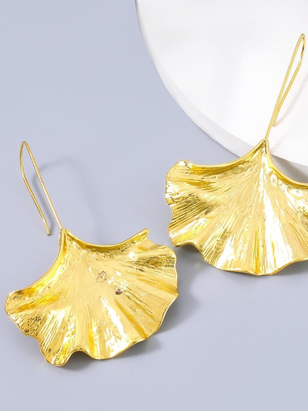 Gold Ginkgo Leaf Drop Earring#Statement Earrings#Boho Luxe Jewelry #Lightweight